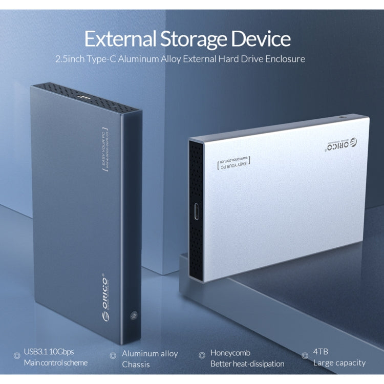 Vỏ ổ cứng cơ học ORICO DD25 C3 2.5 inch Type-C sang Type-C và USB, dung lượng hỗ trợ: 6TB