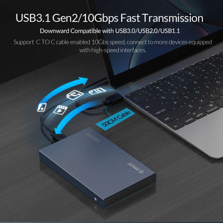 Vỏ ổ cứng cơ học ORICO DD25 C3 2.5 inch Type-C sang Type-C và USB, dung lượng hỗ trợ: 6TB