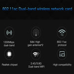 Card mạng không dây PCI-E EP-9607 1200Mbps băng tần kép với 2 ăng-ten 6dBi, EP-9607 1200Mbps