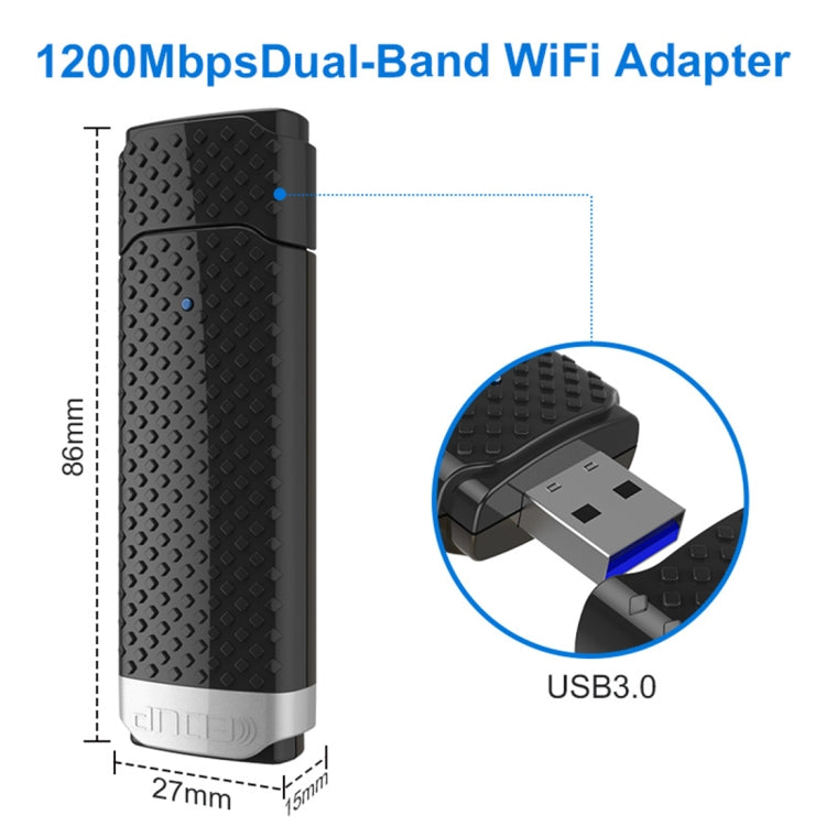 Bộ thu phát WiFi USB 3.0 tốc độ cao 1200Mbps EDUP EP-AC1617, EP-AC1617 1200Mbps