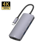 Bộ chia HUB đa chức năng UC912 4 trong 1 4K 30Hz USB 3.0 + 2 cổng USB 2.0 sang USB-C / Type-C, UC912 USB 3.0 + 2 cổng USB 2.0