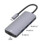 Bộ chia HUB đa chức năng UC912 4 trong 1 4K 30Hz USB 3.0 + 2 cổng USB 2.0 sang USB-C / Type-C, UC912 USB 3.0 + 2 cổng USB 2.0