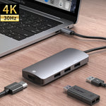 Bộ chia HUB đa chức năng UC912 4 trong 1 4K 30Hz USB 3.0 + 2 cổng USB 2.0 sang USB-C / Type-C, UC912 USB 3.0 + 2 cổng USB 2.0