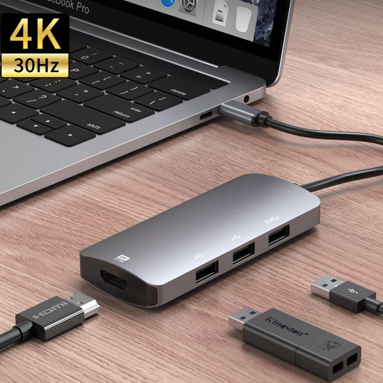 Bộ chia HUB đa chức năng UC912 4 trong 1 4K 30Hz USB 3.0 + 2 cổng USB 2.0 sang USB-C / Type-C, UC912 USB 3.0 + 2 cổng USB 2.0