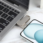 Ổ đĩa flash kim loại xoay 3 trong 1 64G Micro USB + 8 Pin + Type-C có chức năng OTG, 64G USB + 8 Pin + Type-C