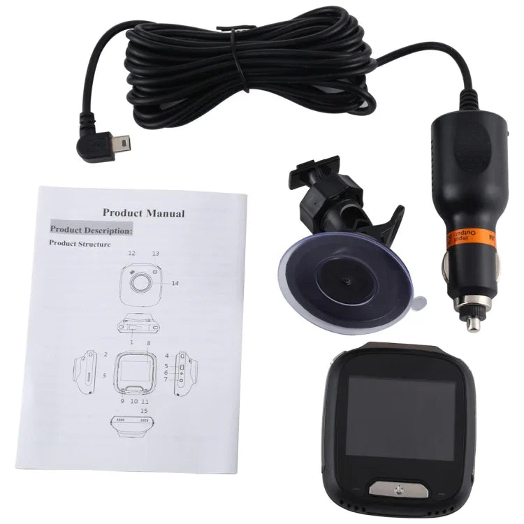 Máy ghi hình DVR ô tô mini màn hình LCD 2.0 inch HD 1080P góc nhìn rộng 170 độ, hỗ trợ phát hiện chuyển động / hồng ngoại ban đêm / thẻ TF / mic, 2.0 inch