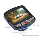 Máy ghi hình DVR ô tô VGA 480P máy quay kỹ thuật số ghi âm giọng nói màn hình LCD 2.4 inch, hỗ trợ thẻ Micro TF 32GB & chức năng nhìn ban đêm hồng ngoại (Đen + Xanh), màn hình LCD 2.4 inch