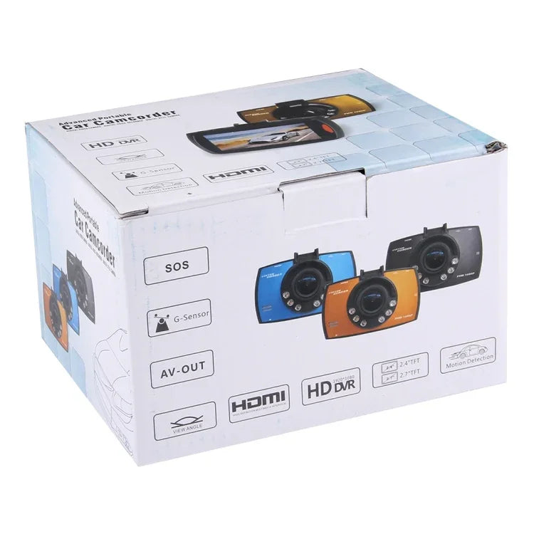 Máy ghi hình DVR ô tô màn hình LCD 2.7 inch 480P camera 1.3MP góc nhìn rộng 120 độ, hỗ trợ nhìn ban đêm / phát hiện chuyển động / thẻ TF / cảm biến G, 2.7 inch