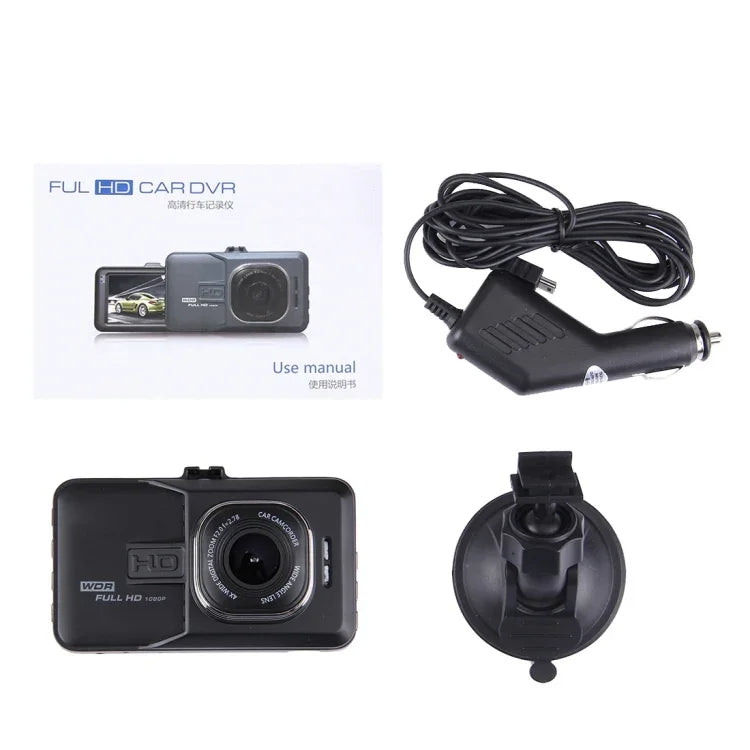 Máy ghi hình DVR ô tô màn hình LCD 3.0 inch HD 720P camera 3.0MP góc nhìn rộng 170 độ, hỗ trợ nhìn ban đêm / phát hiện chuyển động / thẻ TF / HDMI / cảm biến G, 3.0 inch