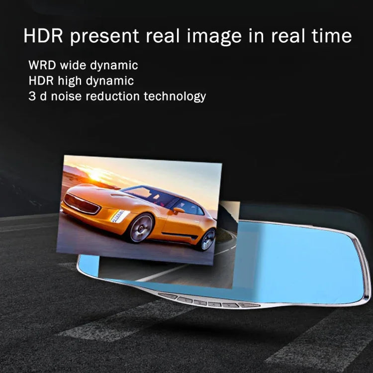 Máy ghi hình xe ô tô G835 HD 1080P màn hình 4.3 inch gương chiếu hậu, Generalplus 2248, 2 camera góc nhìn rộng 170 độ, hỗ trợ ghi HDR / phát hiện chuyển động, G835