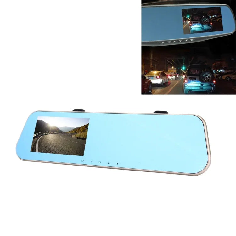 Máy ghi hình xe ô tô gương chiếu hậu màn hình bên trái, chương trình Allwinner, 2 camera 1080P HD góc nhìn rộng 140 độ, hỗ trợ cổng GPS / phát hiện chuyển động / nhìn ban đêm / thẻ TF / cảm biến G, máy ghi hình gương chiếu hậu
