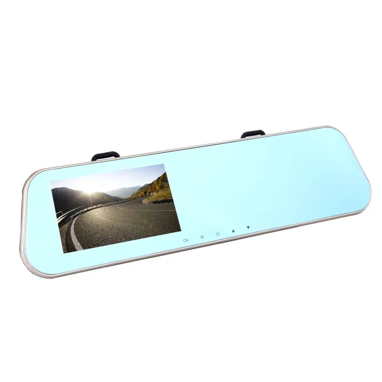 Máy ghi hình xe ô tô gương chiếu hậu màn hình bên trái, chương trình Allwinner, 2 camera 1080P HD góc nhìn rộng 140 độ, hỗ trợ cổng GPS / phát hiện chuyển động / nhìn ban đêm / thẻ TF / cảm biến G, máy ghi hình gương chiếu hậu