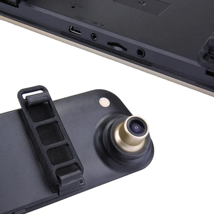Máy ghi hình xe ô tô gương chiếu hậu màn hình bên trái, chương trình Allwinner, 2 camera 1080P HD góc nhìn rộng 140 độ, hỗ trợ cổng GPS / phát hiện chuyển động / nhìn ban đêm / thẻ TF / cảm biến G, máy ghi hình gương chiếu hậu