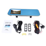 Máy ghi hình xe ô tô gương chiếu hậu màn hình bên trái, chương trình Allwinner, 2 camera 1080P HD góc nhìn rộng 140 độ, hỗ trợ cổng GPS / phát hiện chuyển động / nhìn ban đêm / thẻ TF / cảm biến G, máy ghi hình gương chiếu hậu