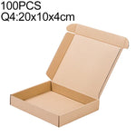 100 hộp giấy Kraft đóng gói vận chuyển, kích thước: Q4, 20x10x4cm, 20x10x4cm
