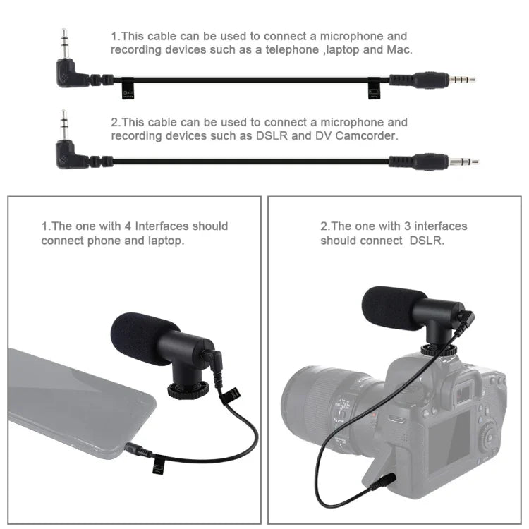 Bộ giá đỡ cầm tay DV hình chữ U/C PULUZ + Đèn LED studio + Bộ micro shotgun video với đầu chân lạnh cho tất cả máy ảnh SLR và máy quay DV gia đình, Bộ giá đỡ + Mic + LED