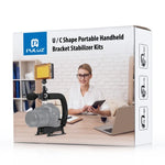Bộ giá đỡ cầm tay DV hình chữ U/C PULUZ + Đèn LED studio + Bộ micro shotgun video với đầu chân lạnh cho tất cả máy ảnh SLR và máy quay DV gia đình, Bộ giá đỡ + Mic + LED