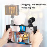 Bộ thiết bị quay video phát trực tiếp 2 trong 1 cho smartphone PULUZ + Bộ micro cho iPhone, Galaxy, Huawei, Xiaomi, HTC, LG, Google và các smartphone khác, Bộ quay vlog + Mic, Bộ quay vlog + Mic (US)