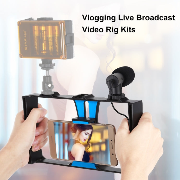 Bộ thiết bị quay video phát trực tiếp 2 trong 1 cho smartphone PULUZ + Bộ micro cho iPhone, Galaxy, Huawei, Xiaomi, HTC, LG, Google và các smartphone khác, Bộ quay vlog + Mic, Bộ quay vlog + Mic (US)