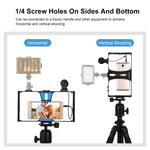 Bộ thiết bị quay video phát trực tiếp 2 trong 1 cho smartphone PULUZ + Bộ micro cho iPhone, Galaxy, Huawei, Xiaomi, HTC, LG, Google và các smartphone khác, Bộ quay vlog + Mic, Bộ quay vlog + Mic (US)