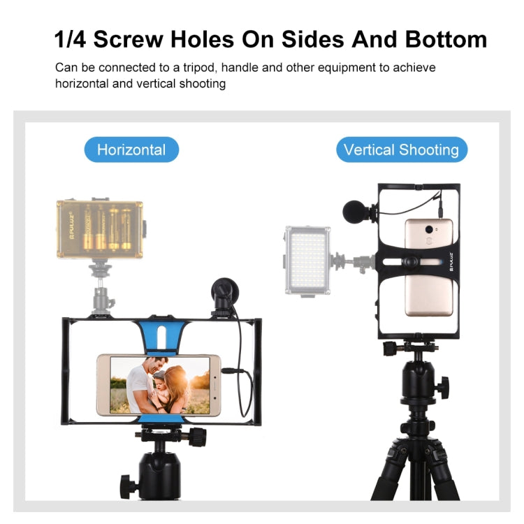 Bộ thiết bị quay video phát trực tiếp 2 trong 1 cho smartphone PULUZ + Bộ micro cho iPhone, Galaxy, Huawei, Xiaomi, HTC, LG, Google và các smartphone khác, Bộ quay vlog + Mic, Bộ quay vlog + Mic (US)
