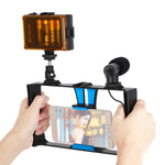 Bộ dụng cụ quay video trực tiếp Vlogging 3 trong 1 PULUZ với đèn LED selfie, micro và đầu chân máy Cold Shoe cho iPhone, Galaxy, Huawei, Xiaomi, HTC, LG, Google và các điện thoại thông minh khác, 3 trong 1, 3 trong 1 (Đỏ), 3 trong 1 (Mỹ)