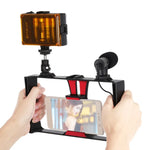 Bộ dụng cụ quay video trực tiếp Vlogging 3 trong 1 PULUZ với đèn LED selfie, micro và đầu chân máy Cold Shoe cho iPhone, Galaxy, Huawei, Xiaomi, HTC, LG, Google và các điện thoại thông minh khác, 3 trong 1, 3 trong 1 (Đỏ), 3 trong 1 (Mỹ)