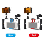 Bộ dụng cụ quay video trực tiếp Vlogging 3 trong 1 PULUZ với đèn LED selfie, micro và đầu chân máy Cold Shoe cho iPhone, Galaxy, Huawei, Xiaomi, HTC, LG, Google và các điện thoại thông minh khác, 3 trong 1, 3 trong 1 (Đỏ), 3 trong 1 (Mỹ)