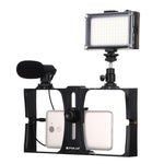 Bộ dụng cụ quay video trực tiếp Vlogging 3 trong 1 PULUZ với đèn LED selfie, micro và đầu chân máy Cold Shoe cho iPhone, Galaxy, Huawei, Xiaomi, HTC, LG, Google và các điện thoại thông minh khác, 3 trong 1, 3 trong 1 (Đỏ), 3 trong 1 (Mỹ)