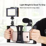 Bộ dụng cụ quay video trực tiếp Vlogging 3 trong 1 PULUZ với đèn LED selfie, micro và đầu chân máy Cold Shoe cho iPhone, Galaxy, Huawei, Xiaomi, HTC, LG, Google và các điện thoại thông minh khác, 3 trong 1, 3 trong 1 (Đỏ), 3 trong 1 (Mỹ)