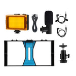 Bộ dụng cụ quay video trực tiếp Vlogging 3 trong 1 PULUZ với đèn LED selfie, micro và đầu chân máy Cold Shoe cho iPhone, Galaxy, Huawei, Xiaomi, HTC, LG, Google và các điện thoại thông minh khác, 3 trong 1, 3 trong 1 (Đỏ), 3 trong 1 (Mỹ)