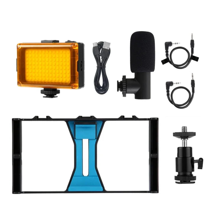 Bộ dụng cụ quay video trực tiếp Vlogging 3 trong 1 PULUZ với đèn LED selfie, micro và đầu chân máy Cold Shoe cho iPhone, Galaxy, Huawei, Xiaomi, HTC, LG, Google và các điện thoại thông minh khác, 3 trong 1, 3 trong 1 (Đỏ), 3 trong 1 (Mỹ)