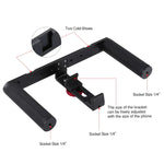 Bộ dụng cụ quay video trực tiếp Vlogging 4 trong 1 PULUZ với đèn LED selfie, tay cầm ổn định giá đỡ bằng nhôm, micro, giá đỡ chân máy và đầu chân máy Cold Shoe, Bộ dụng cụ giá đỡ bằng nhôm