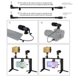 Bộ dụng cụ quay video trực tiếp Vlogging 4 trong 1 PULUZ với đèn LED selfie, tay cầm ổn định giá đỡ bằng nhôm, micro, giá đỡ chân máy và đầu chân máy Cold Shoe, Bộ dụng cụ giá đỡ bằng nhôm
