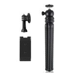 PULUZ Mini Octopus Flexible Tripod Holder with Ball Head & Phone Clamp + Tripod Mount Adapter & Long Screw for SLR Cameras, DJI, Insta360, GoPro and Other Action Cameras, Cellphone, Size: 30cmx5cm, 30cm Tripod + Phone Clamp