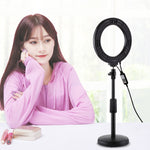 Đèn LED vòng RGBW 6.2 inch 16cm PULUZ + đế tròn để bàn có thể điều chỉnh độ sáng qua USB, đèn vlog chụp ảnh quay video kèm chân tripod cold shoe và điều khiển từ xa, gắn bàn + RGBW 6.2 inch / điều khiển từ xa