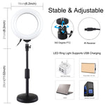Đèn LED vòng RGBW 6.2 inch 16cm PULUZ + đế tròn để bàn có thể điều chỉnh độ sáng qua USB, đèn vlog chụp ảnh quay video kèm chân tripod cold shoe và điều khiển từ xa, gắn bàn + RGBW 6.2 inch / điều khiển từ xa