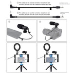 Bộ dụng cụ quay video trực tiếp Vlogging 4 trong 1 PULUZ với giá đỡ video điện thoại thông minh, đèn LED selfie vòng RGBW 4,7 inch 12cm, micro, giá đỡ chân máy bỏ túi và đầu chân máy Cold Shoe, 4 trong 1, Đèn LED vòng RGBW 4 trong 1