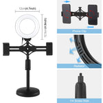 Bộ đèn vòng PULUZ 12cm 4.7 inch với giá đỡ điện thoại đôi ngang để bàn, Giá đỡ ngang 4.7 inch gắn bàn