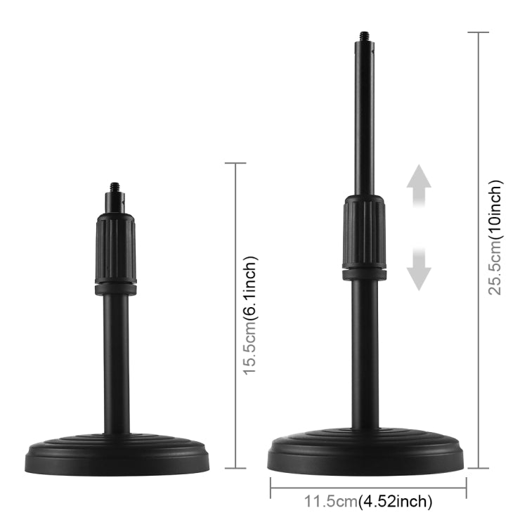Bộ đèn vòng PULUZ 12cm 4.7 inch với giá đỡ điện thoại đôi ngang để bàn, Giá đỡ ngang 4.7 inch gắn bàn
