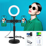 Bộ đèn vòng PULUZ 12cm 4.7 inch với giá đỡ điện thoại đôi ngang để bàn, Giá đỡ ngang 4.7 inch gắn bàn