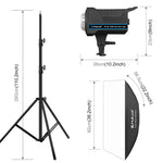 Bộ đèn flash studio chớp PULUZ 120W kèm softbox phản quang & chân đế, bộ đèn hình chữ nhật 120W 2700K-6500K cắm EU, bộ đèn hình chữ nhật 120W 2700K-6500K cắm UK, bộ đèn hình chữ nhật 120W 2700K-6500K cắm US