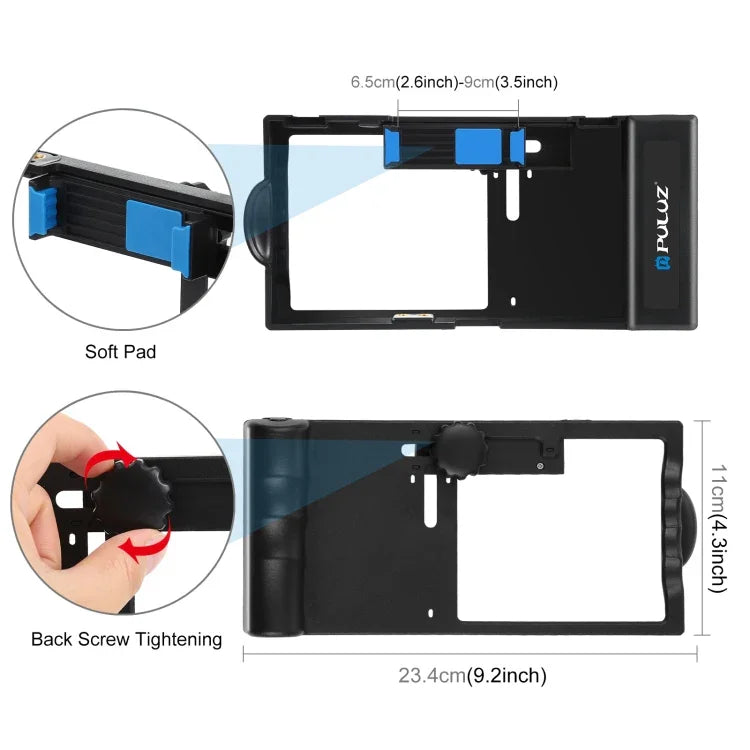 Bộ dụng cụ quay video livestream cầm tay Bluetooth 4 trong 1 PULUZ với đèn LED selfie, micro, giá đỡ chân máy + đầu chân máy cold shoe cho iPhone, Galaxy, Huawei, Xiaomi, HTC, LG, Google và các điện thoại thông minh khác, bộ rig Bluetooth 4 trong 1