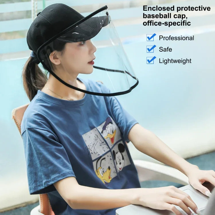 50 cái mũ bảo vệ chống nước bọt, chống khói, chống dầu, khẩu trang mũ bóng chày có thể tháo mặt nạ, khẩu trang mũ bóng chày 50 cái, 50 cái khẩu trang mũ bóng chày/màu đỏ