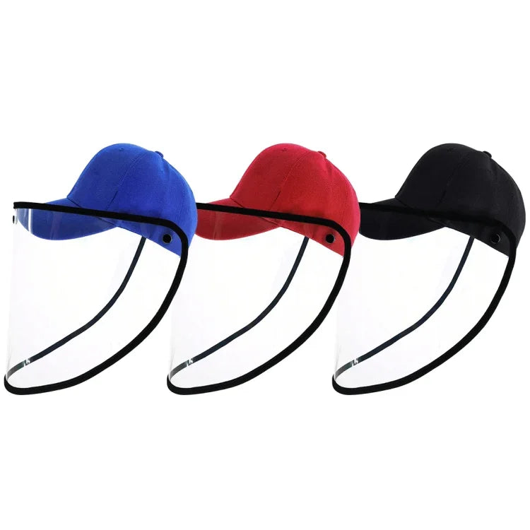 50 cái mũ bảo vệ chống nước bọt, chống khói, chống dầu, khẩu trang mũ bóng chày có thể tháo mặt nạ, khẩu trang mũ bóng chày 50 cái, 50 cái khẩu trang mũ bóng chày/màu đỏ