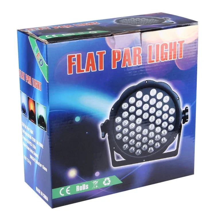 Có màn hình LED, chế độ Master / Slave / DMX512 / Tự động chạy / Điều khiển âm thanh, phích cắm US/EU