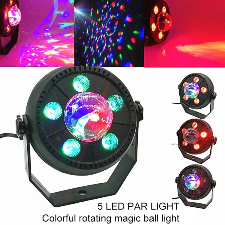Đèn PAR LED quả cầu ma thuật xoay màu 11W 5 bóng LED