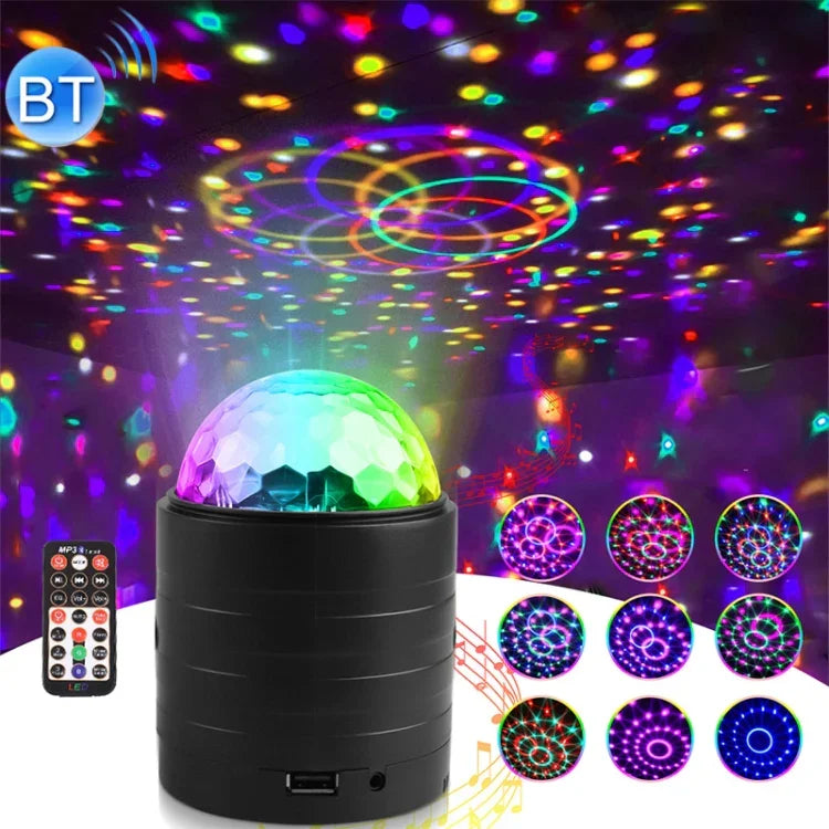 Đèn sân khấu quả cầu pha lê ma thuật USB Bluetooth có điều khiển từ xa