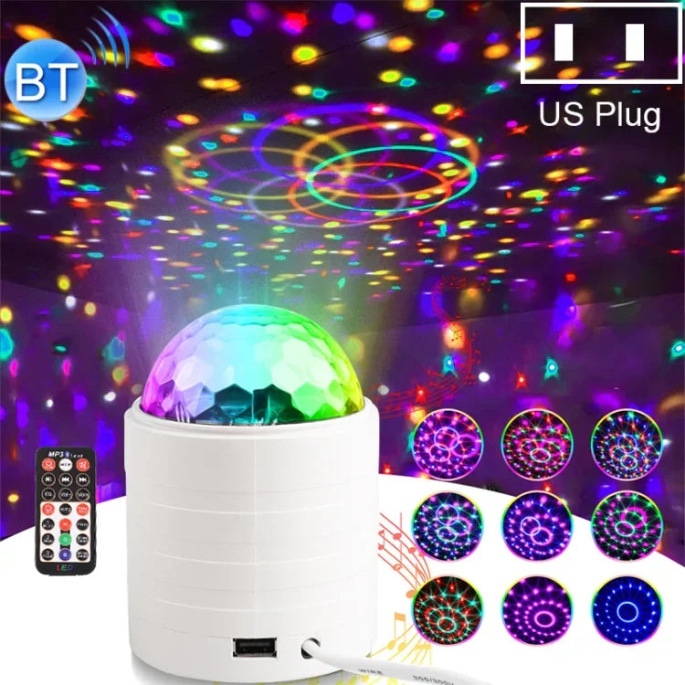 Đèn sân khấu quả cầu pha lê ma thuật Bluetooth có điều khiển từ xa, phích cắm US (màu trắng), PRC0573BEU, PRC0573BUS, PRC0573WEU, PRC0573WUS