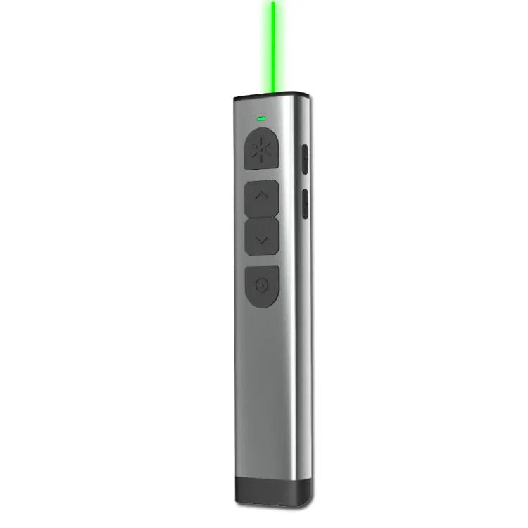 Doosl Dsit038 Điều khiển từ xa trình chiếu PowerPoint không dây 2.4GHz Bút clicker Trình bày Con trỏ laser xanh, Khoảng cách điều khiển: 100m, Laser xanh